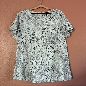 Lane Bryant Black and White Dotted Blouse